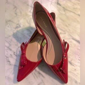 Cole Haan Women's Glossy Red Flats with Bow
